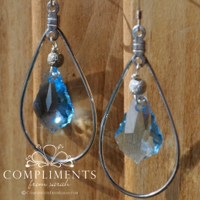 baby blue silver earrings