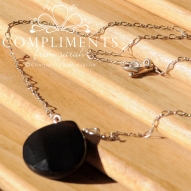 black onyx faceted pendant necklace