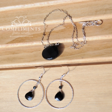 black onyx necklace and earrings set copy