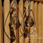 gray faceted silver earrings