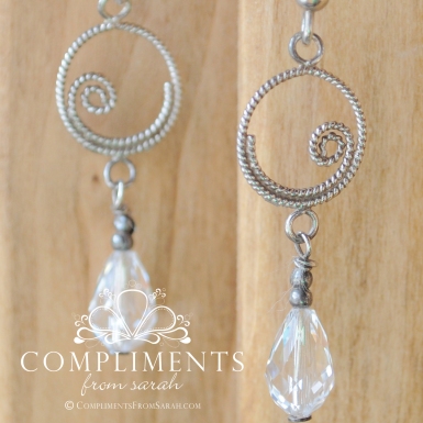 swarovski crystal swirl drop earrings